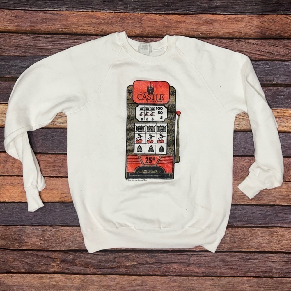 Vintage 80s Trump Castle Casino Atlantic City New Jersey Travel Sweatshirt